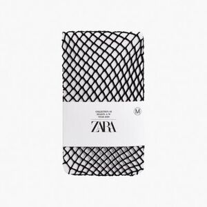 New Zara Limited Edition Black Fishnet Tights Medium 8736/204 Goth Punk